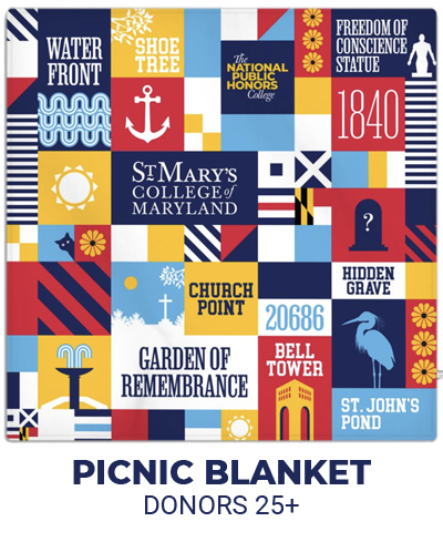 SMCM Picnic blanket with 25+ donor text